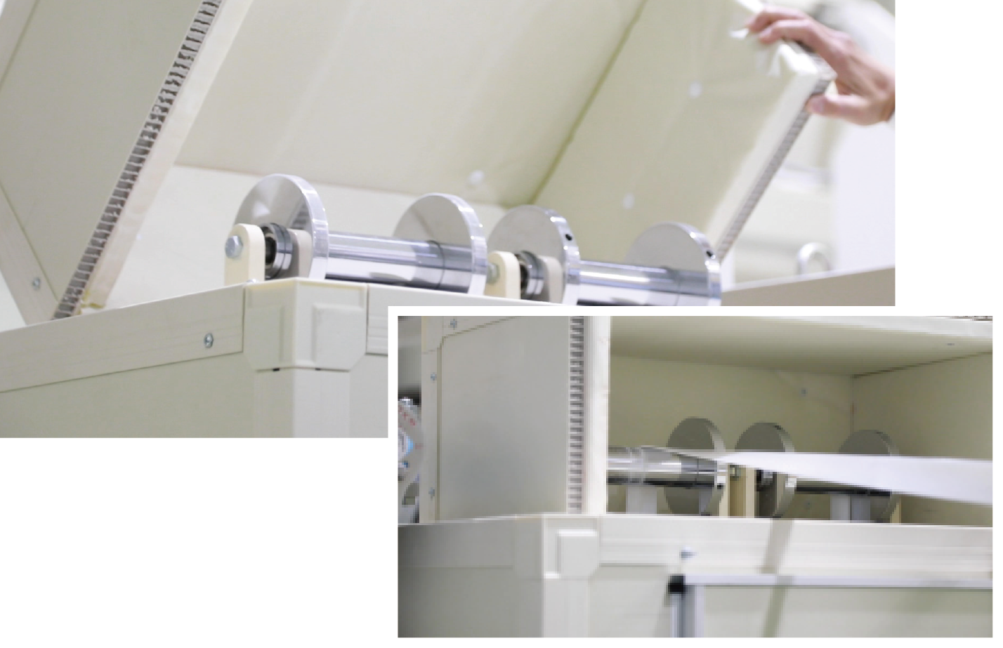 シート受けローラーにも防音ボックス